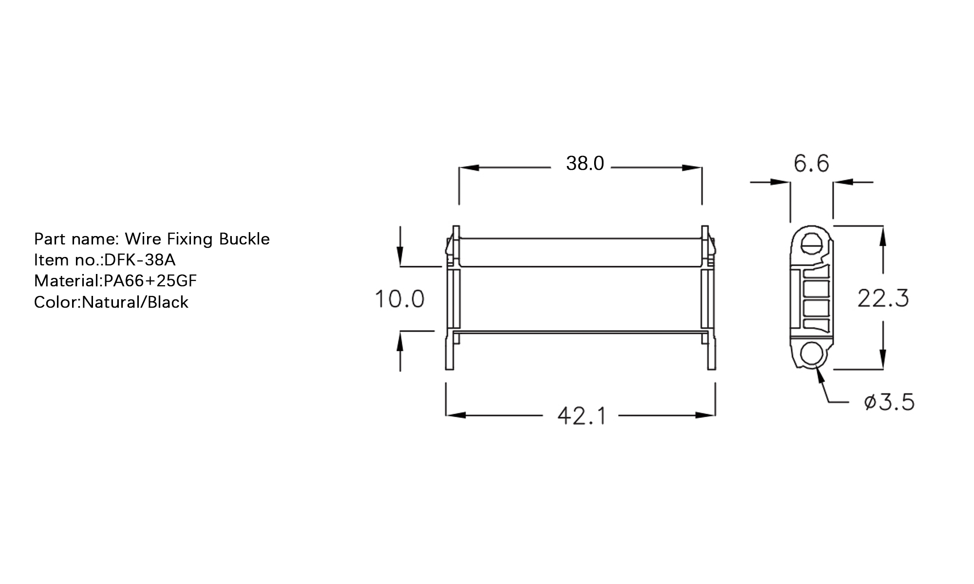 Plastic Flat Cable Clamp DFK-38A